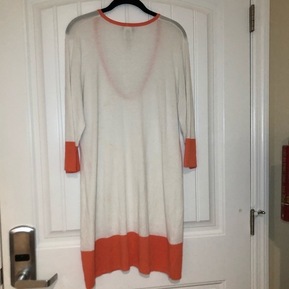 Tommy Bahama White & Orange Long Sleeve Mini Dress Size Large - Picture 4 of 10